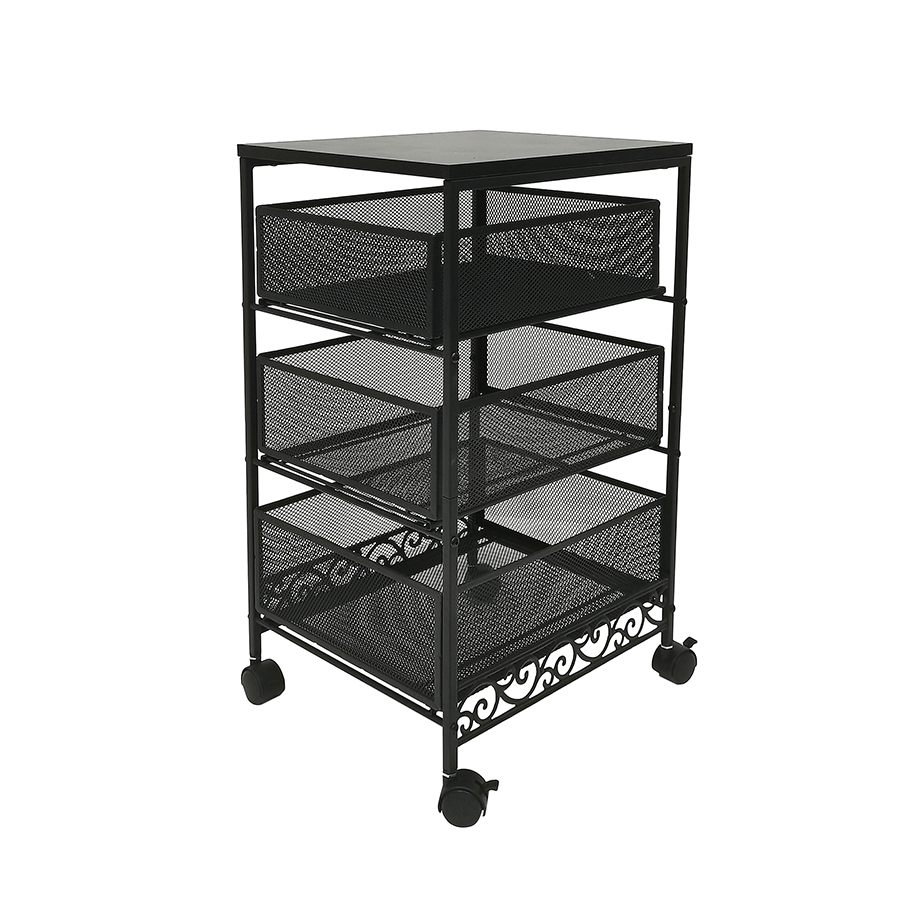 Agata Metal Mesh Trolley Agata Metal Mesh Trolley Black Mandaue Foam