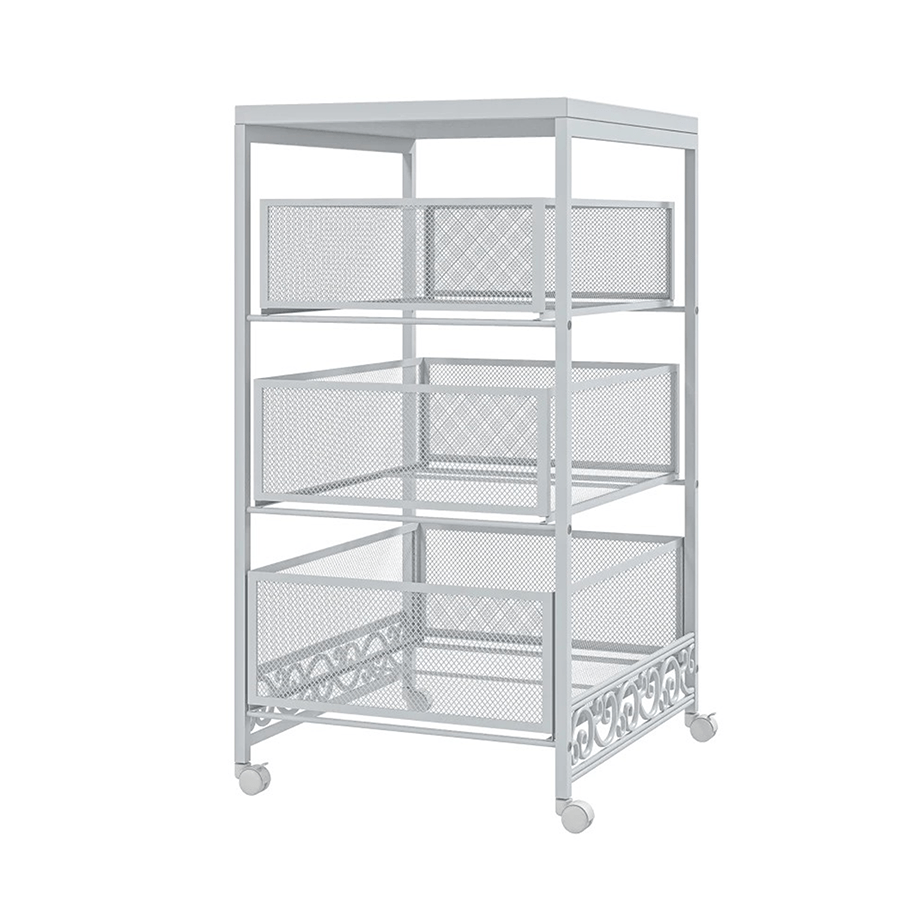 Agata Metal Mesh Trolley Agata Metal Mesh Trolley White Mandaue Foam