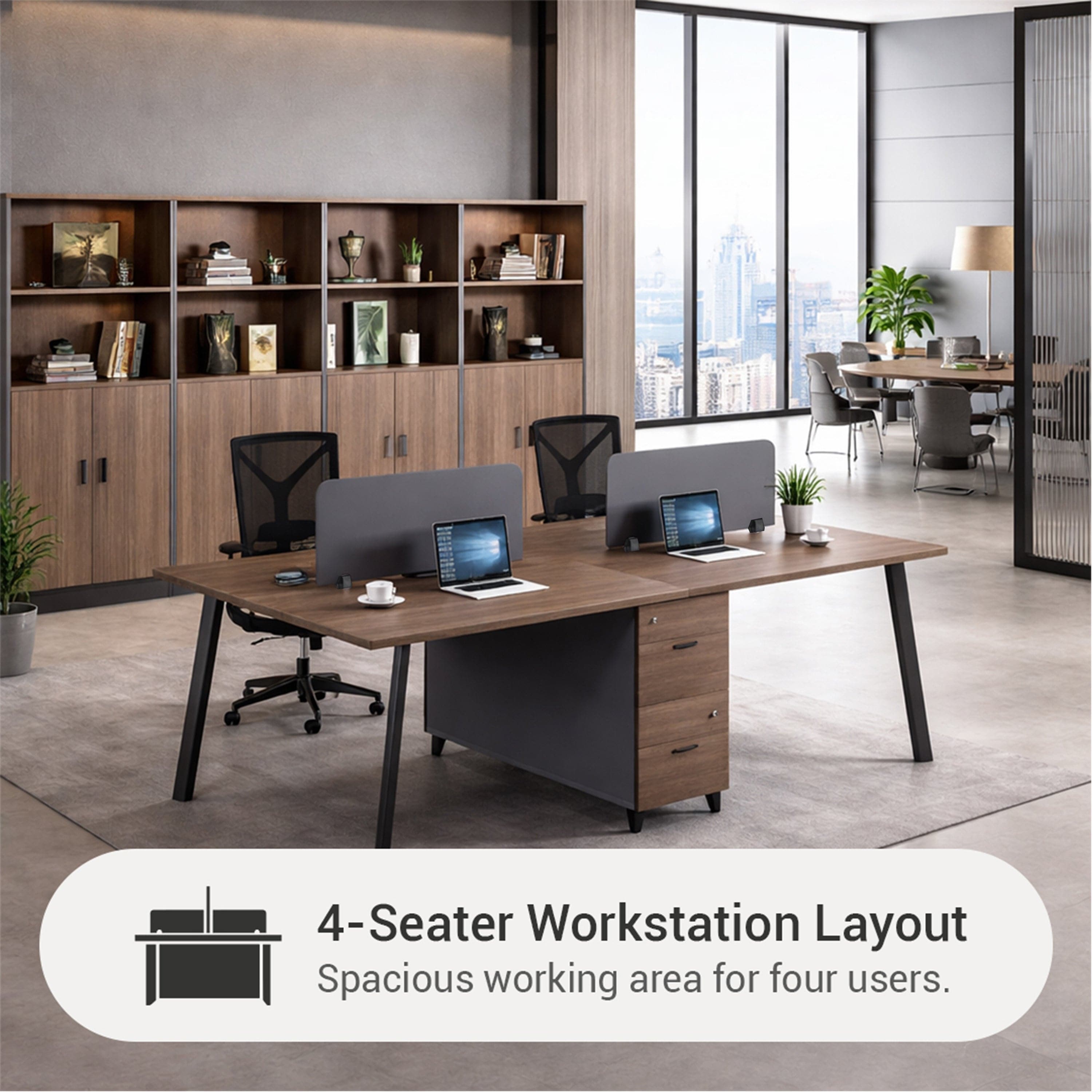 Alice 4-Seater Workstation Desk