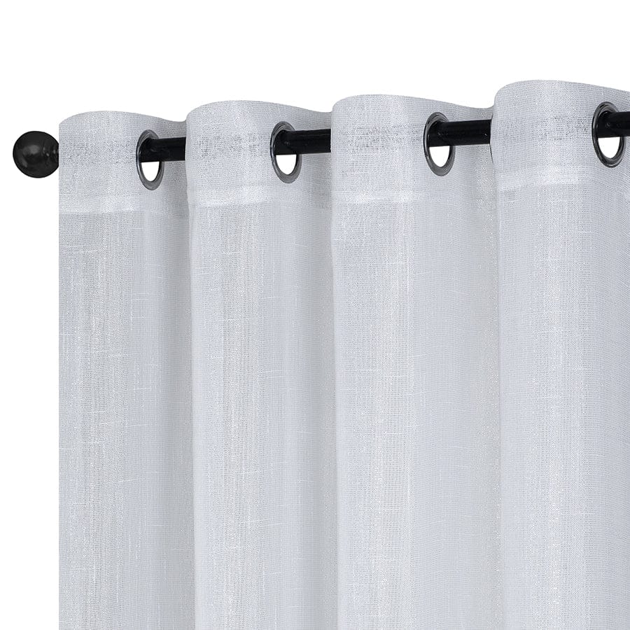 Alysin White Shiny Sheer Curtain