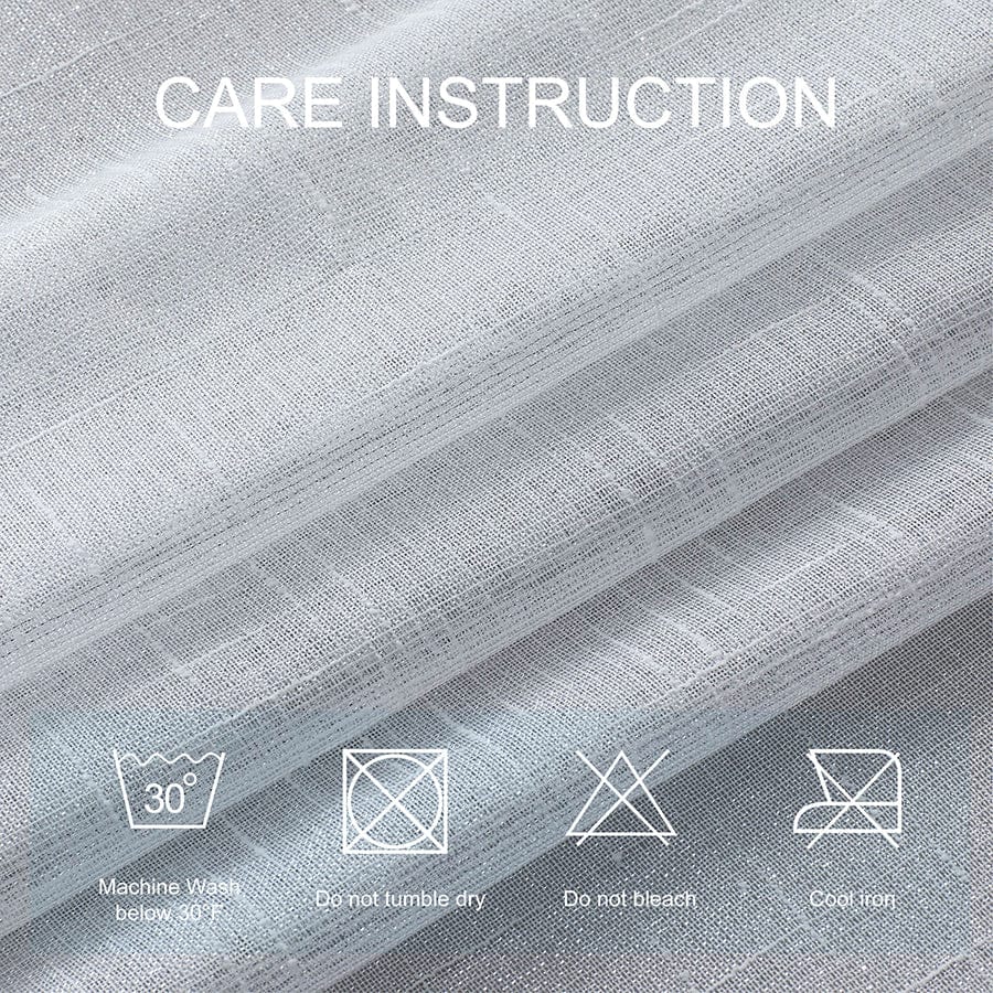 Alysin White Shiny Sheer Curtain