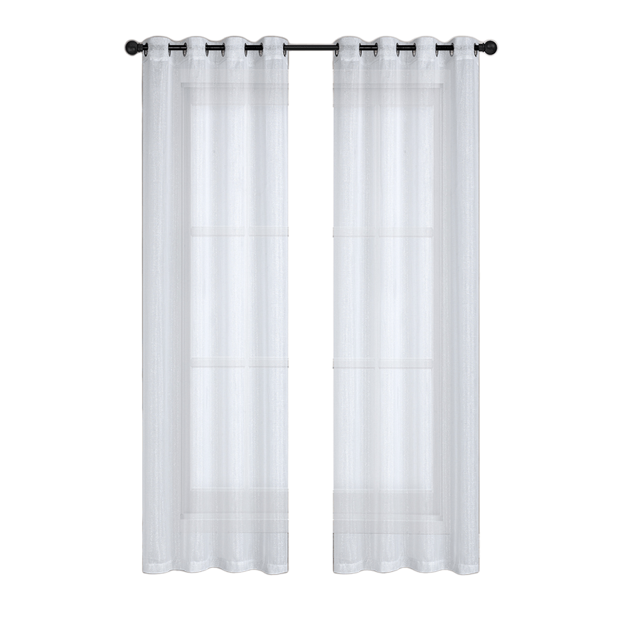 Alysin White Shiny Sheer Curtain