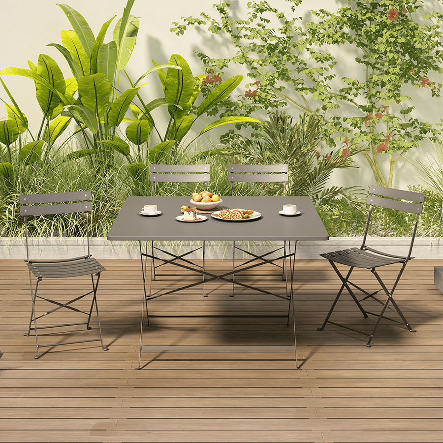 MORE ANSEL OPTIONS Ansel Outdoor Square 4 Seater Dining Set Ansel Outdoor Square 4 Seater Dining Set Matte Grey Mandaue Foam