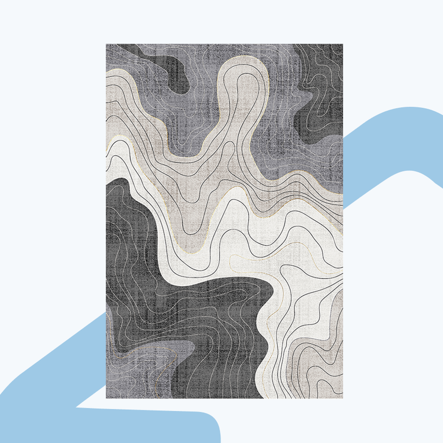 Ari Abstract Slate Printed Rug