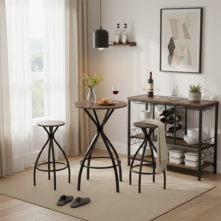 Arietta 2 Seater Pub Set - Walnut