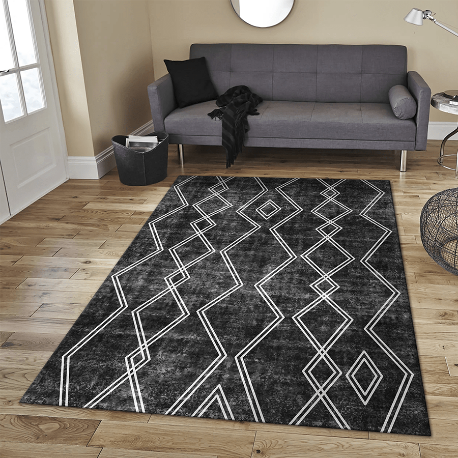 MORE ARLEN OPTIONS Arlen Boho Black Printed Rug Arlen Boho Black Printed Rug Mandaue Foam