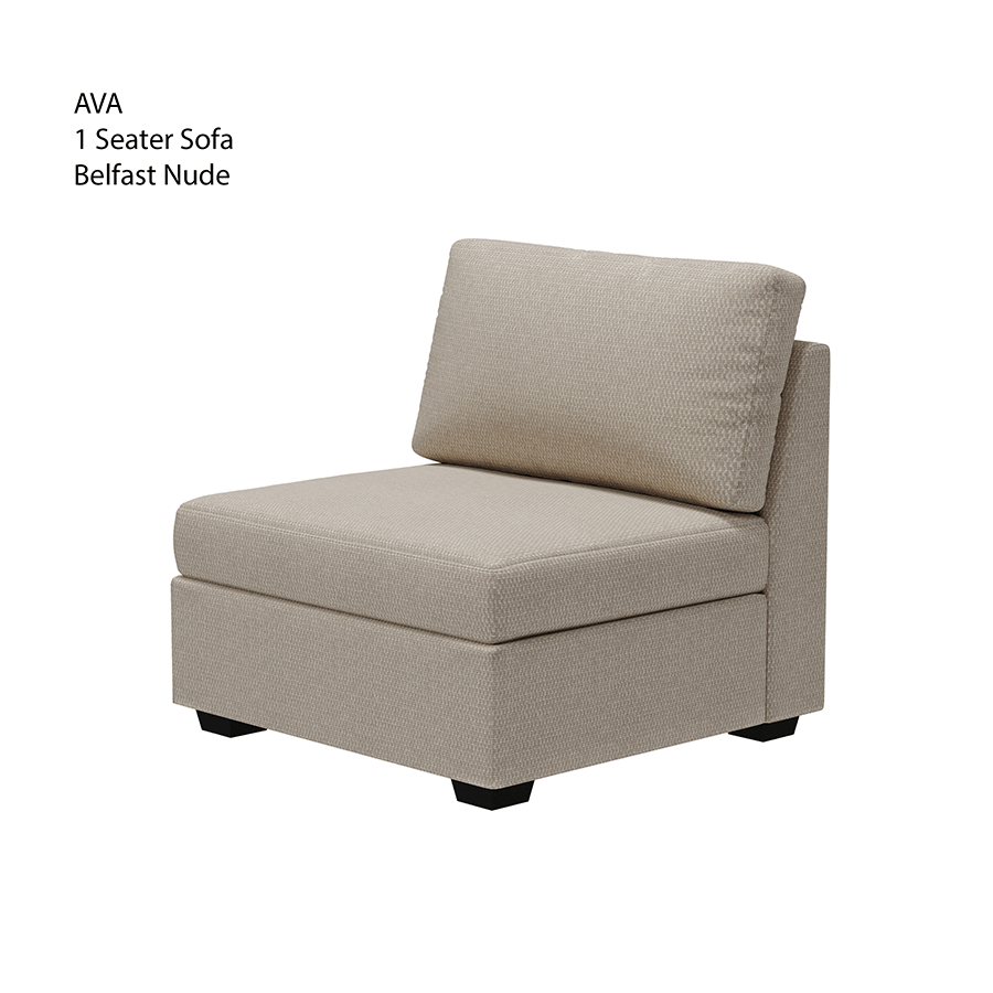 MORE AVA OPTIONS Ava 1 Seater Sofa Ava 1 Seater Sofa Fabric Belfast Nude Mandaue Foam