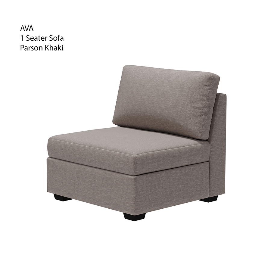 MORE AVA OPTIONS Ava 1 Seater Sofa Ava 1 Seater Sofa Fabric Parson Khaki Mandaue Foam