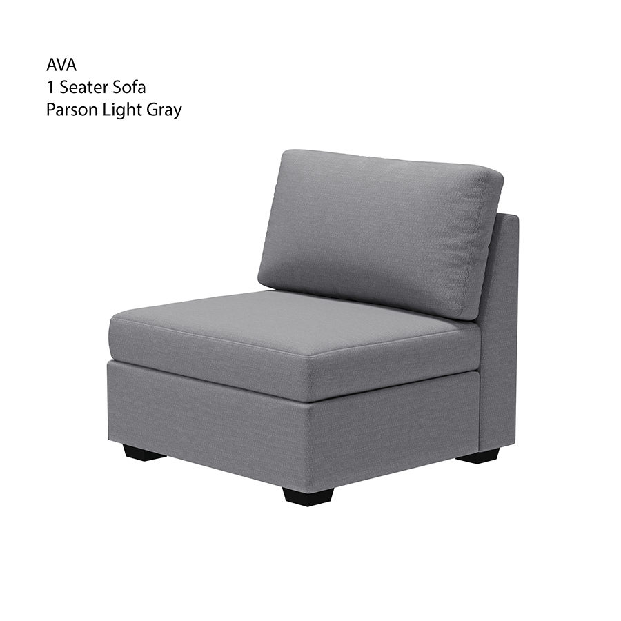 MORE AVA OPTIONS Ava 1 Seater Sofa Ava 1 Seater Sofa Fabric Parson Light Gray Mandaue Foam
