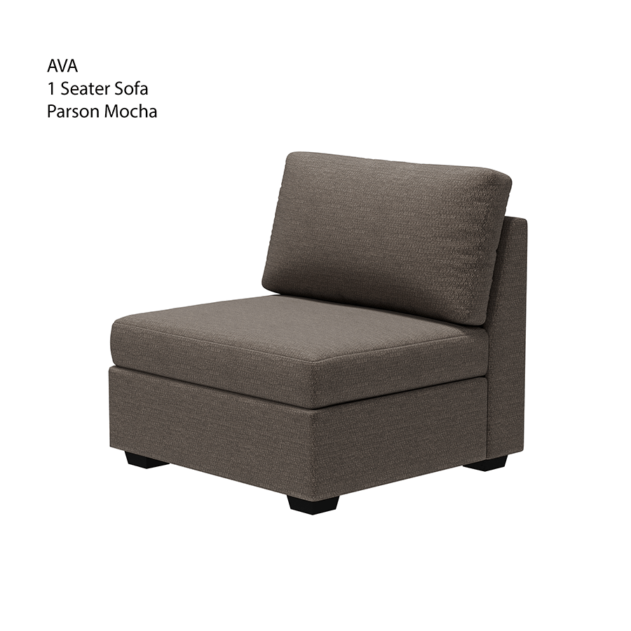MORE AVA OPTIONS Ava 1 Seater Sofa Ava 1 Seater Sofa Fabric Parson Mocha Mandaue Foam