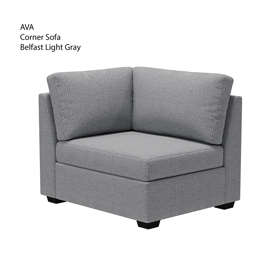 MORE AVA OPTIONS Ava Corner Sofa Ava Corner Sofa Fabric Belfast Light Gray Mandaue Foam