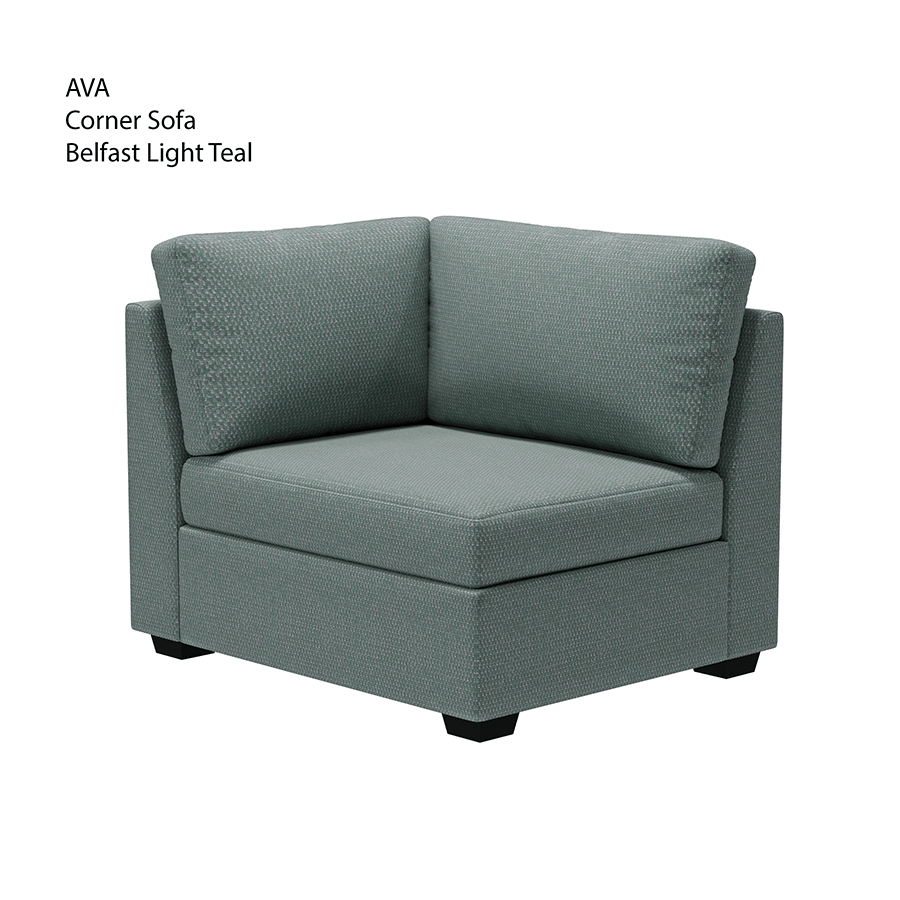MORE AVA OPTIONS Ava Corner Sofa Ava Corner Sofa Fabric Belfast Light Teal Mandaue Foam