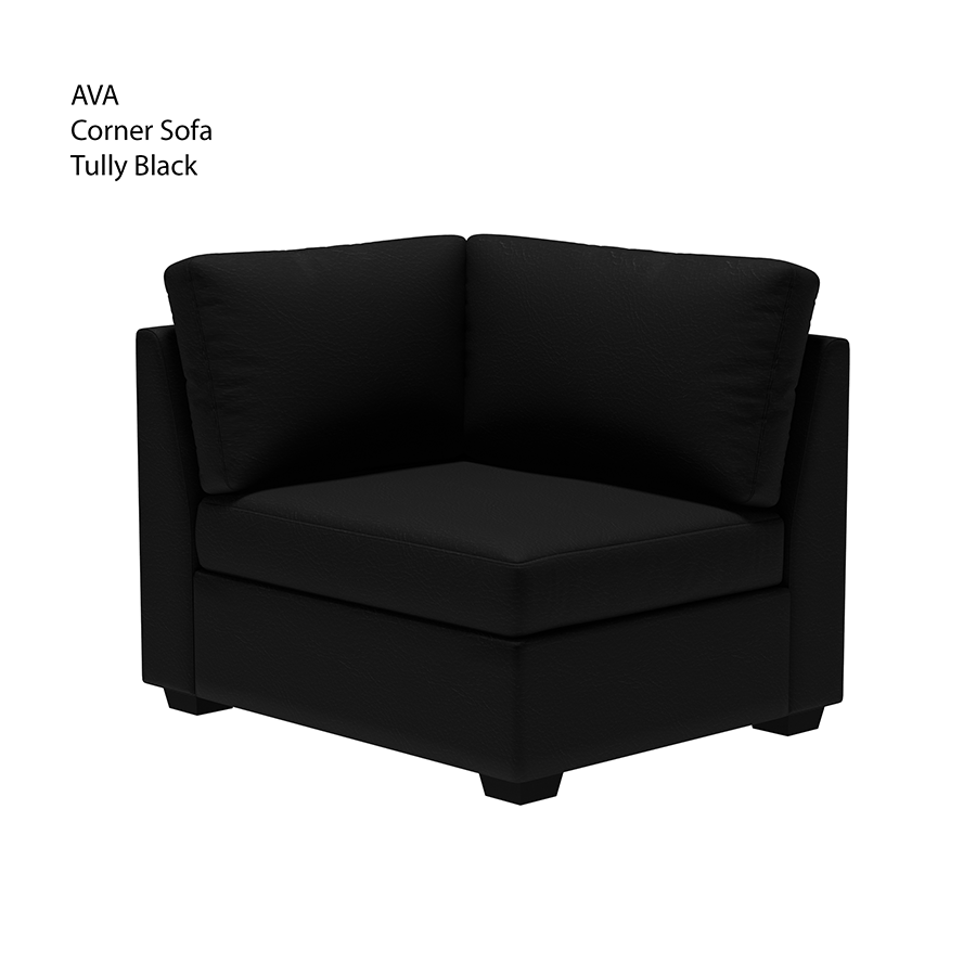 MORE AVA OPTIONS Ava Corner Sofa Ava Corner Sofa Leatherette Tully Black Mandaue Foam