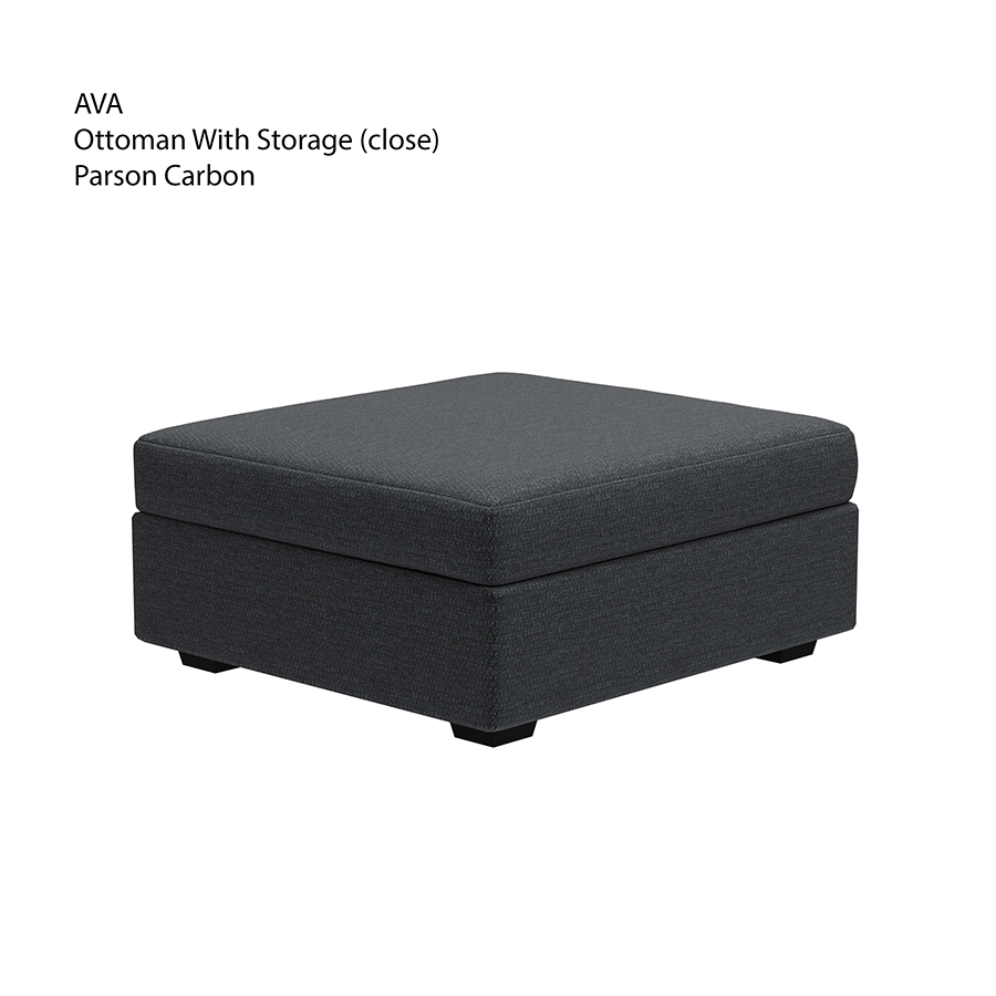 MORE AVA OPTIONS Ava Ottoman with Storage Ava Ottoman with Storage Fabric Parson Carbon Mandaue Foam