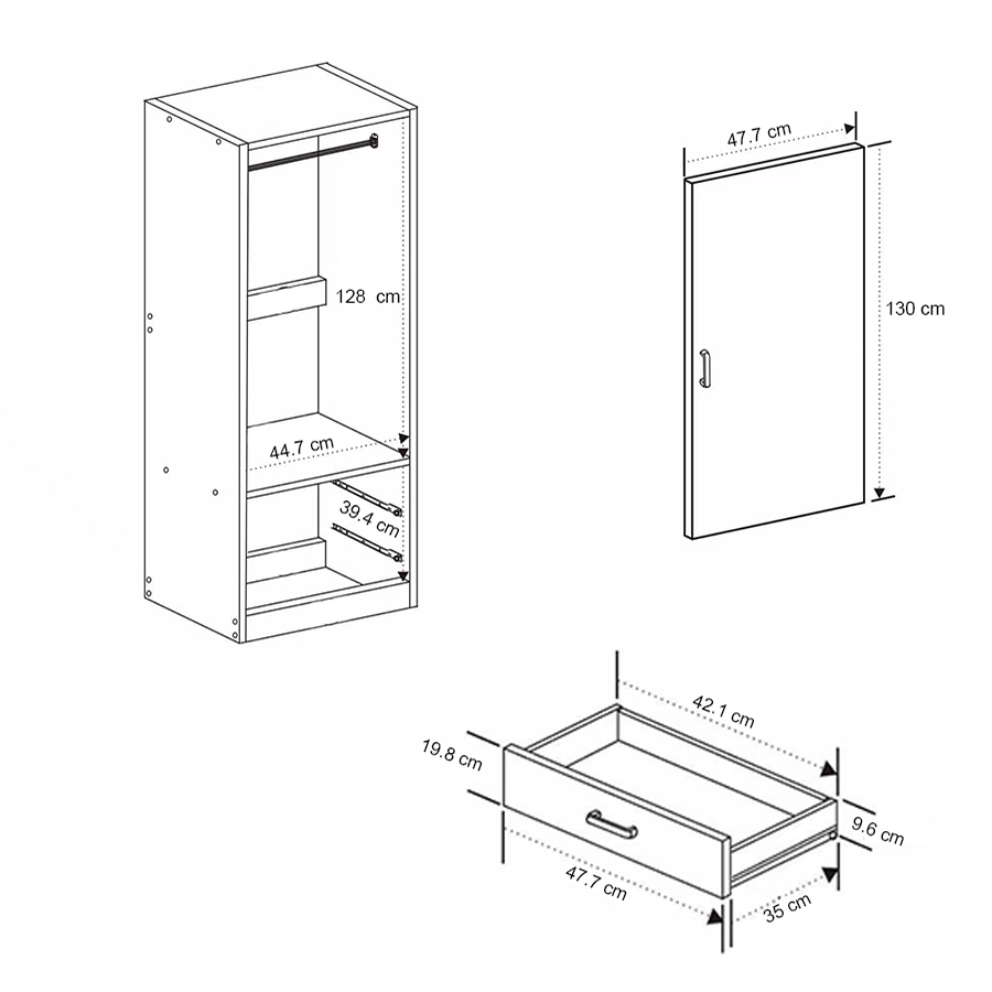 MORE AVERIE OPTIONS Averie 1 Door Wardrobe with 2 Drawer Averie 1 Door Wardrobe with 2 Drawer Mandaue Foam