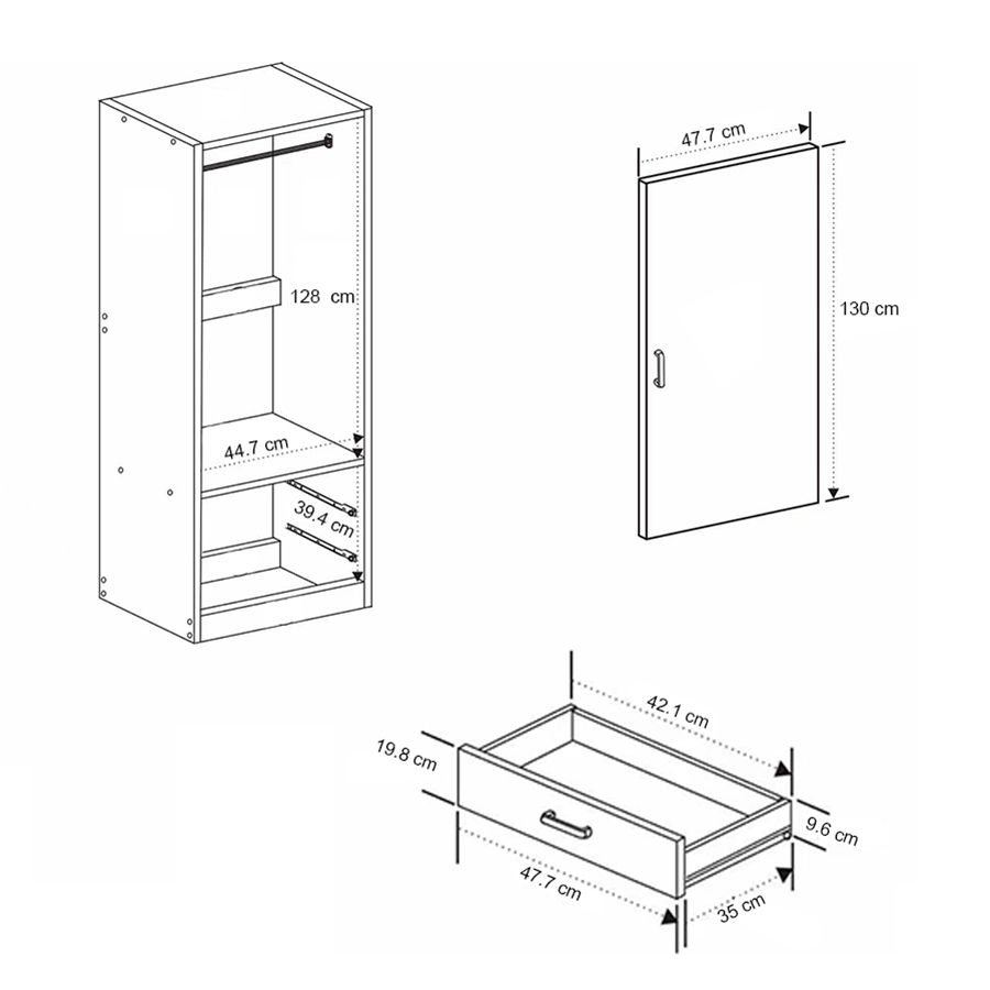 MORE AVERIE OPTIONS Averie 1 Door Wardrobe with 2 Drawer Averie 1 Door Wardrobe with 2 Drawer Mandaue Foam