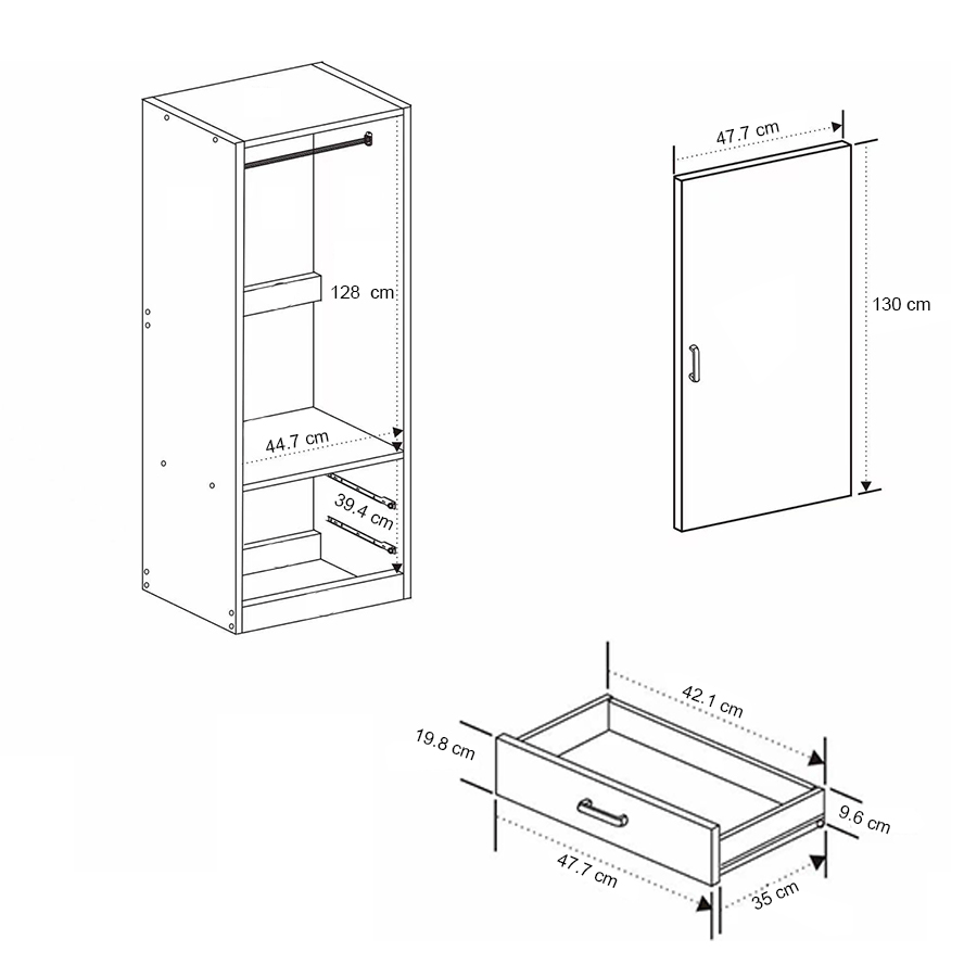 MORE AVERIE OPTIONS Averie 1 Door Wardrobe with 2 Drawer Averie 1 Door Wardrobe with 2 Drawer Mandaue Foam