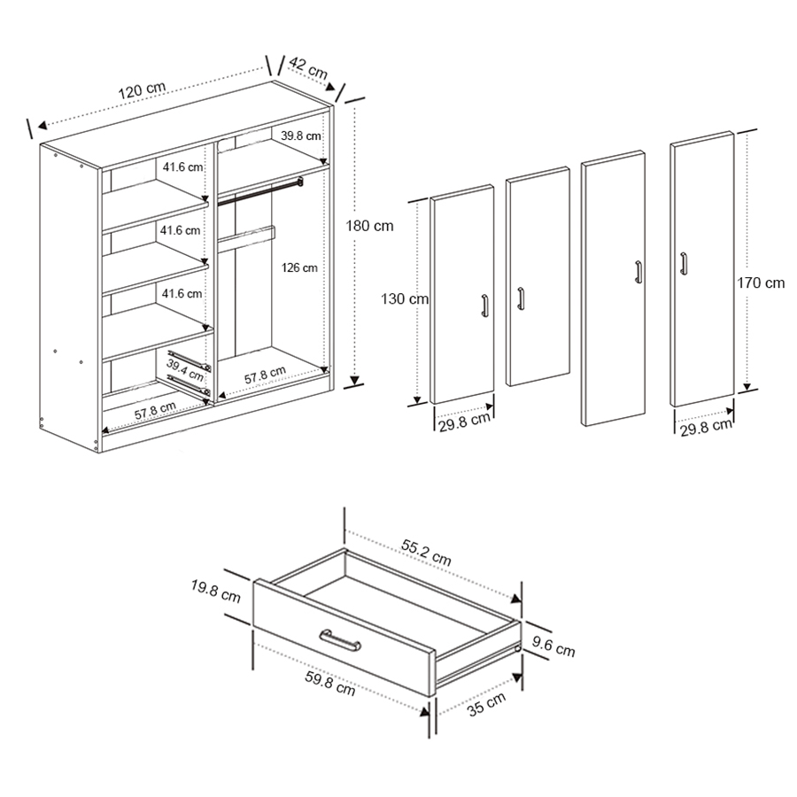 MORE AVERIE OPTIONS Averie 4 Door with 2 Drawer Wardrobe Averie 4 Door with 2 Drawer Wardrobe Mandaue Foam