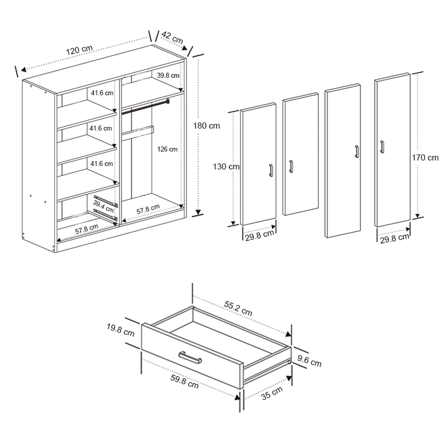 MORE AVERIE OPTIONS Averie 4 Door with 2 Drawer Wardrobe Averie 4 Door with 2 Drawer Wardrobe Mandaue Foam