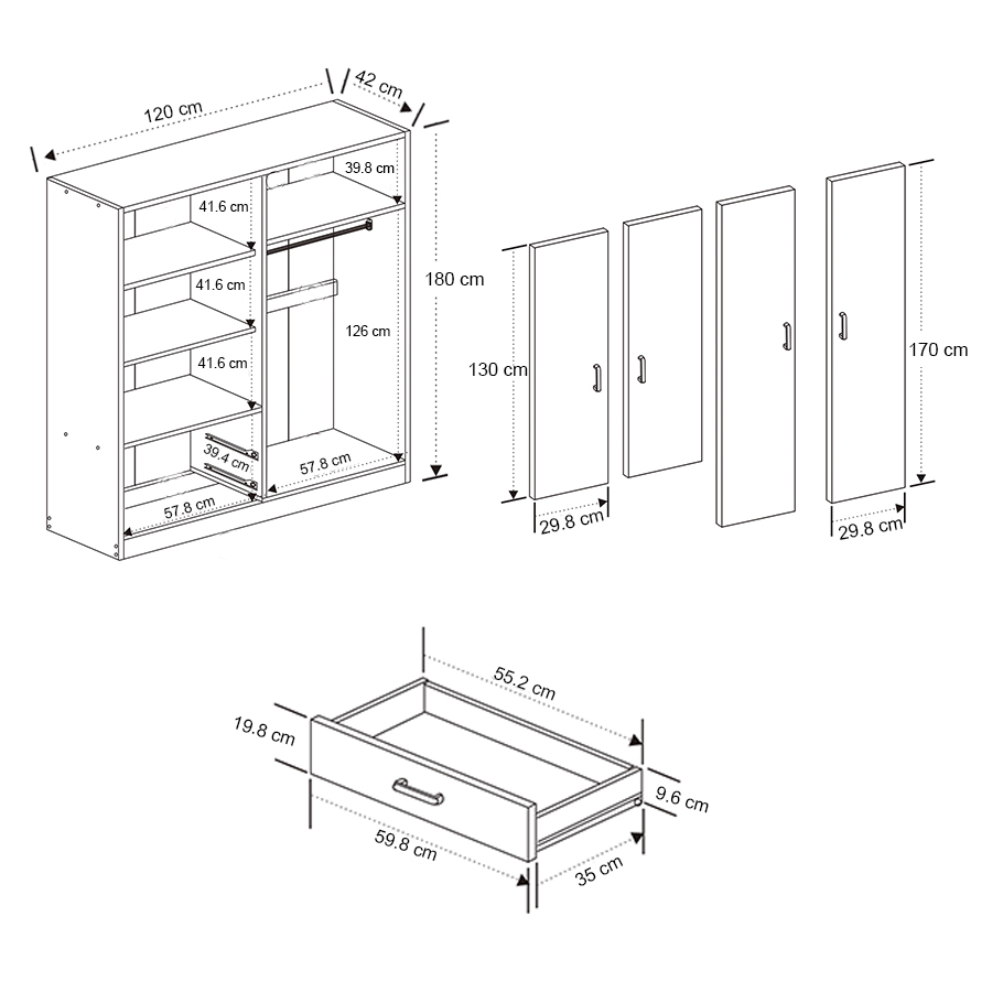 MORE AVERIE OPTIONS Averie 4 Door with 2 Drawer Wardrobe Averie 4 Door with 2 Drawer Wardrobe Mandaue Foam