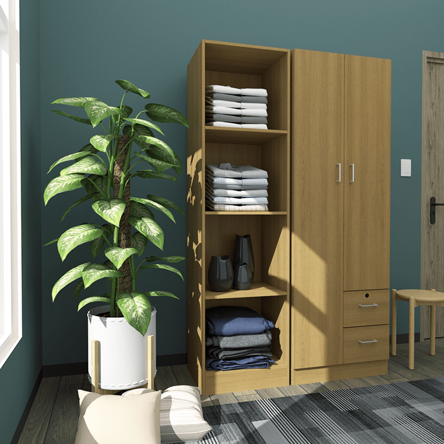 MORE AVERIE OPTIONS Averie Open Wardrobe with 4 Shelves Averie Open Wardrobe with 4 Shelves Mandaue Foam