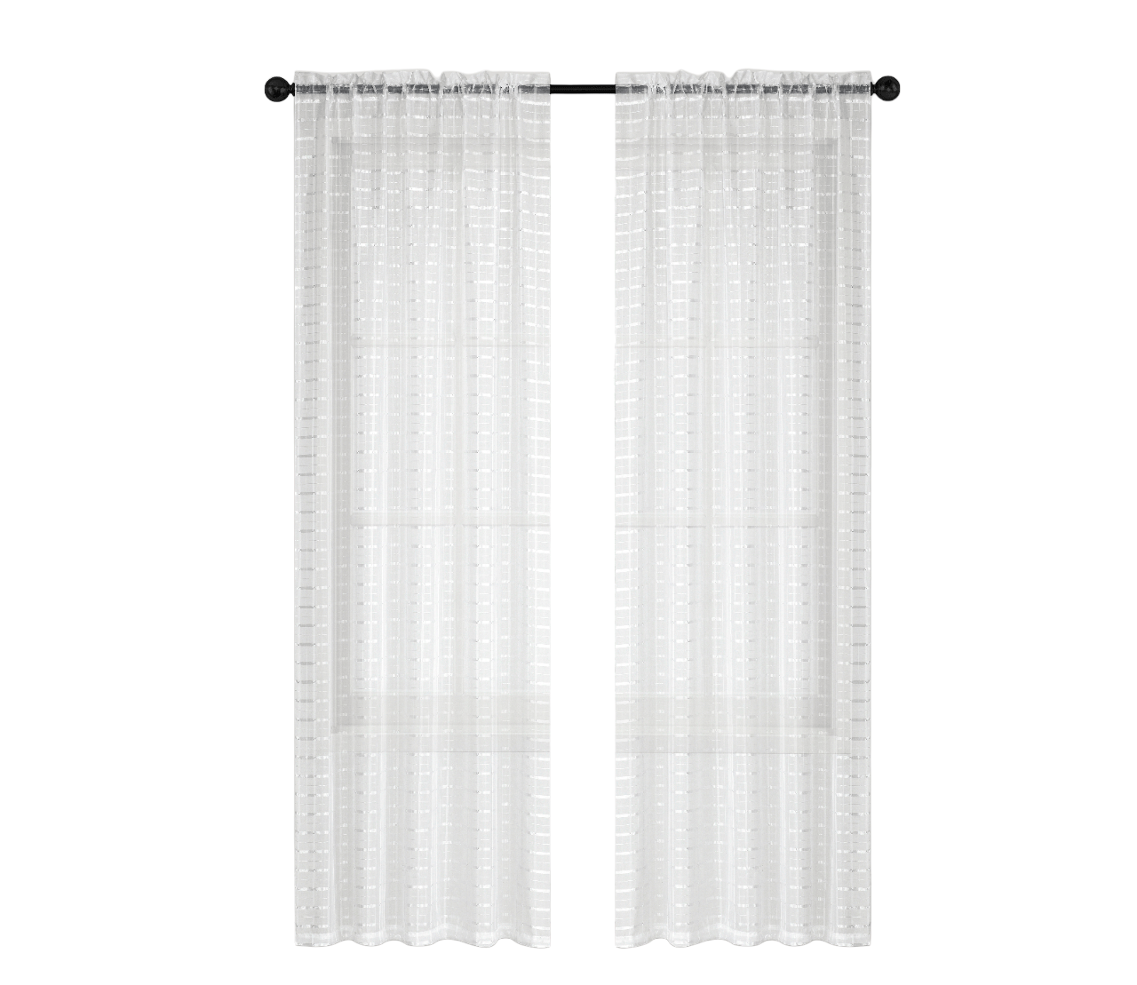 Bara White Sheer Set of 2 Curtains