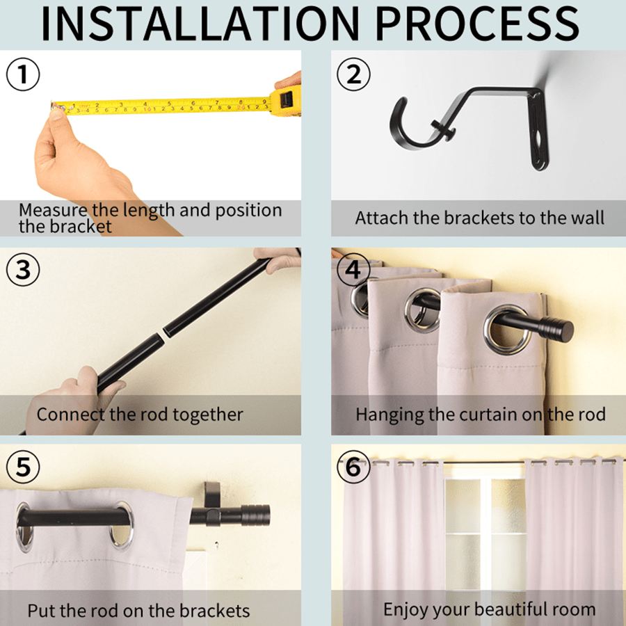 MORE BASIC CURTAIN ROD OPTIONS Basic Adjustable Black Curtain Rod Basic Adjustable Black Curtain Rod Mandaue Foam