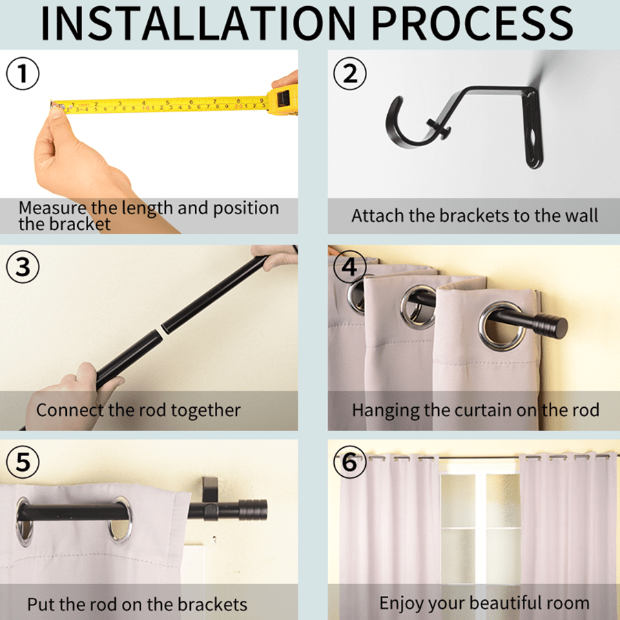 MORE BASIC CURTAIN ROD OPTIONS Basic Adjustable Black Curtain Rod Basic Adjustable Black Curtain Rod Mandaue Foam