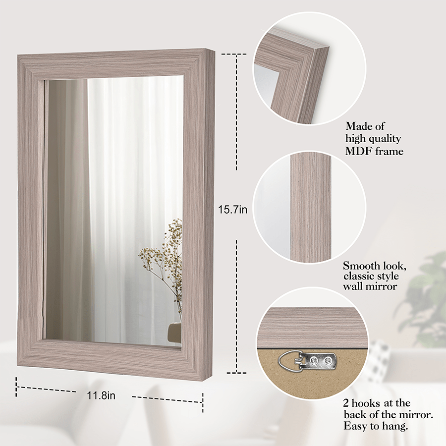 Basic Mirror Pine Walnut 30x40cm B1T1 Basic Mirror Pine Walnut 30x40cm B1T1 Mandaue Foam