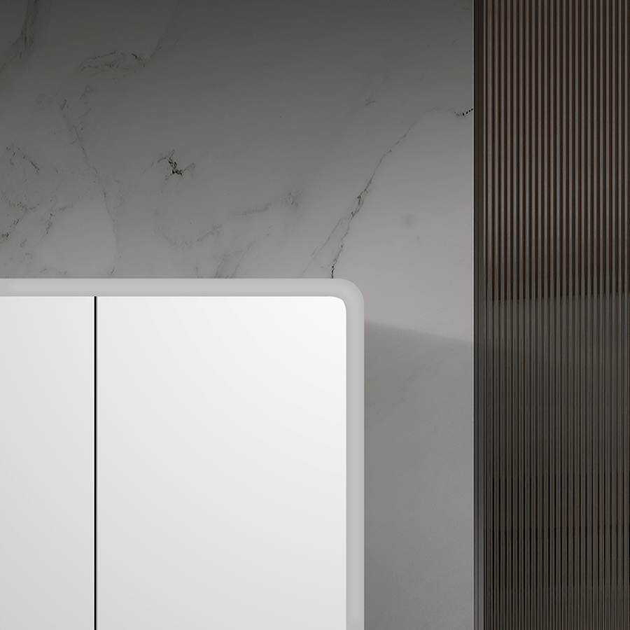 Bathrm Cabinet Mirror with 2 Doors & LED