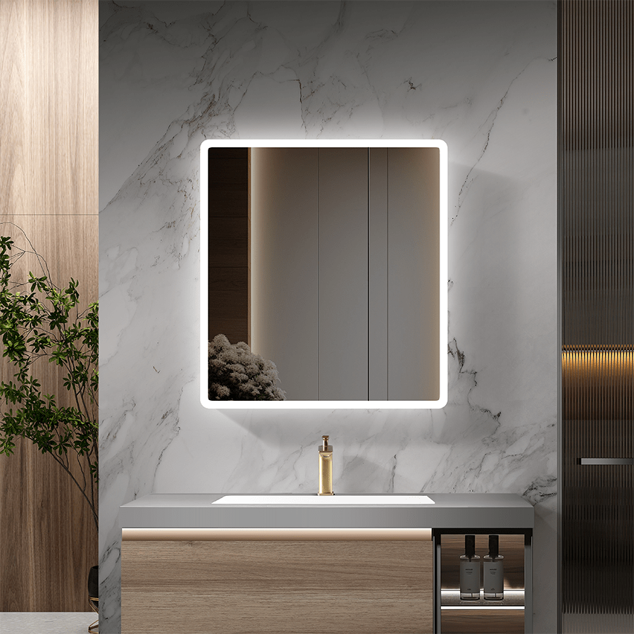 Bathrm Cabinet Mirror with 2 Doors & LED