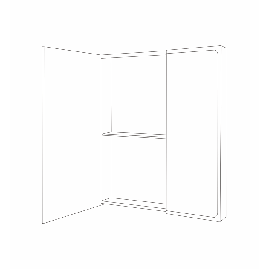 Bathrm Cabinet Mirror with 2 Doors & LED