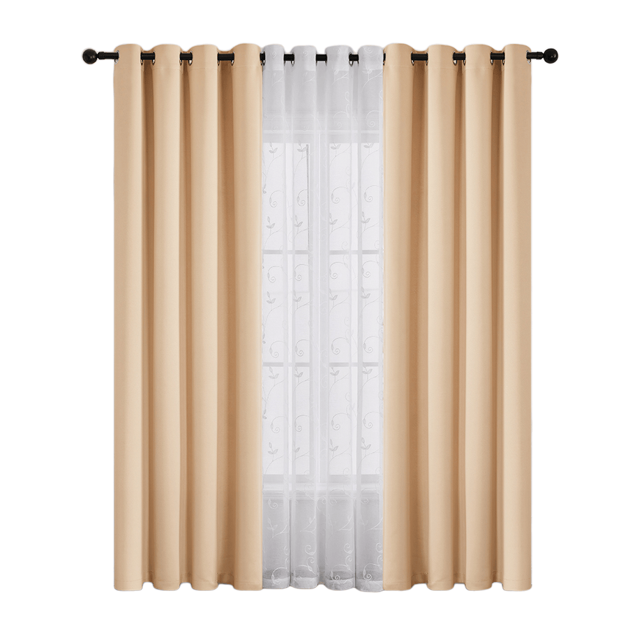 Becka Plain & Print Set Of 3 Curtains