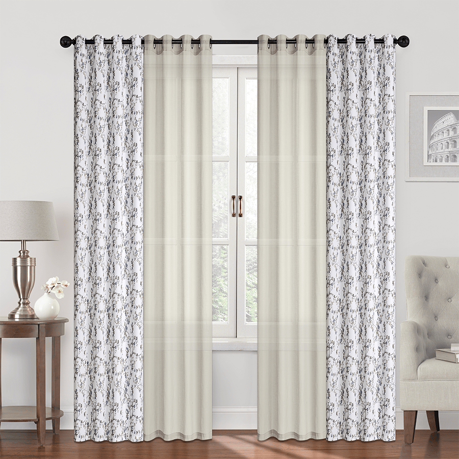 Begga Plain & Printed Set of 4 Curtains Begga Plain & Printed Set of 4 Curtains Mandaue Foam