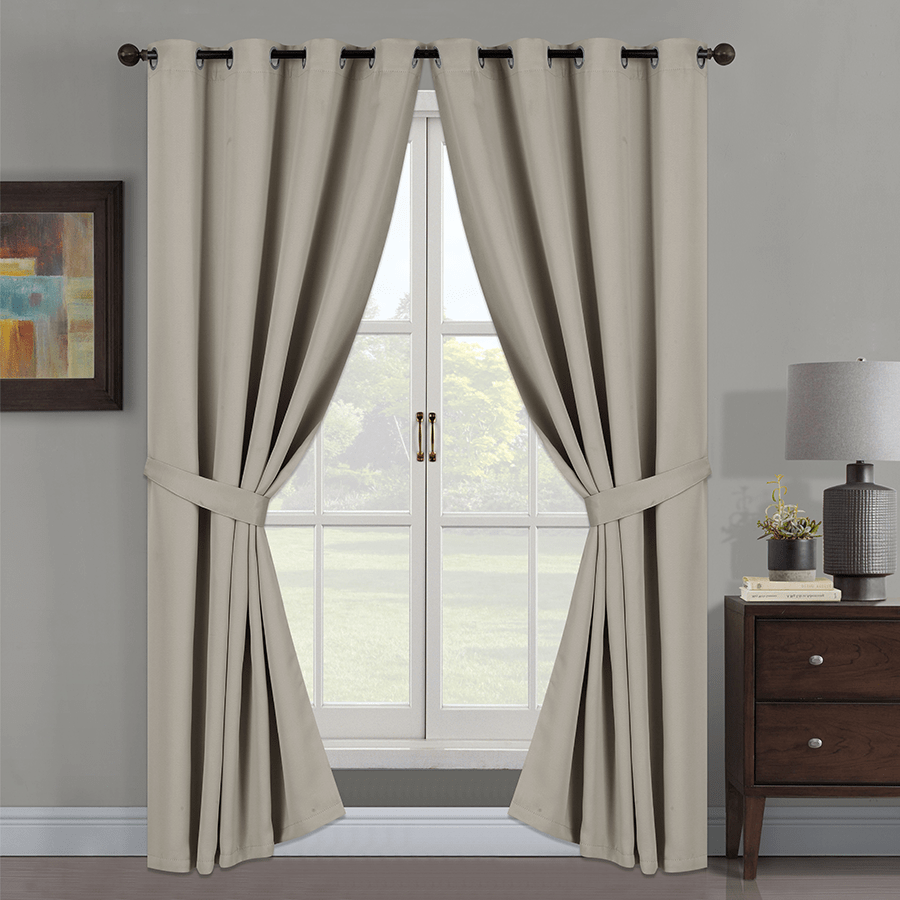 Beint Semi-Blackout with Tie Curtain Beint Semi-Blackout with Tie Curtain Khaki Mandaue Foam