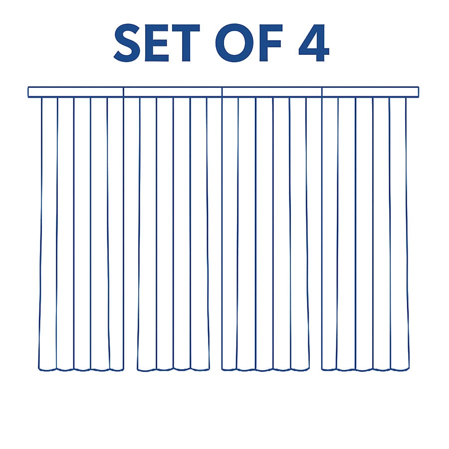 Belysa Plain & Printed Set of 4 Curtains