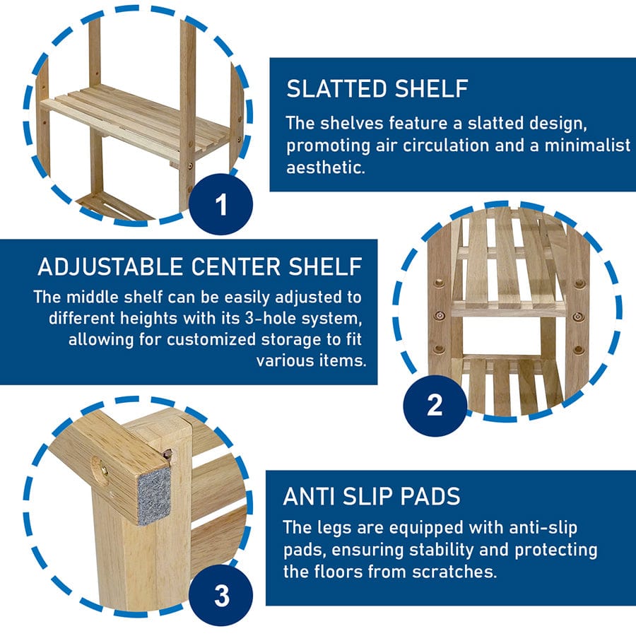 Benno 51cm Wooden Rack
