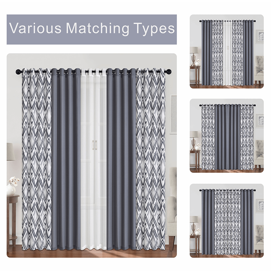 Bertram Plain & Print Set of 5 Curtains Bertram Plain & Print Set of 5 Curtains Mandaue Foam