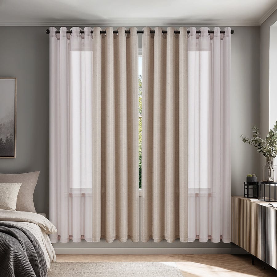 Betine Plain & Printed Set of 4 Curtains