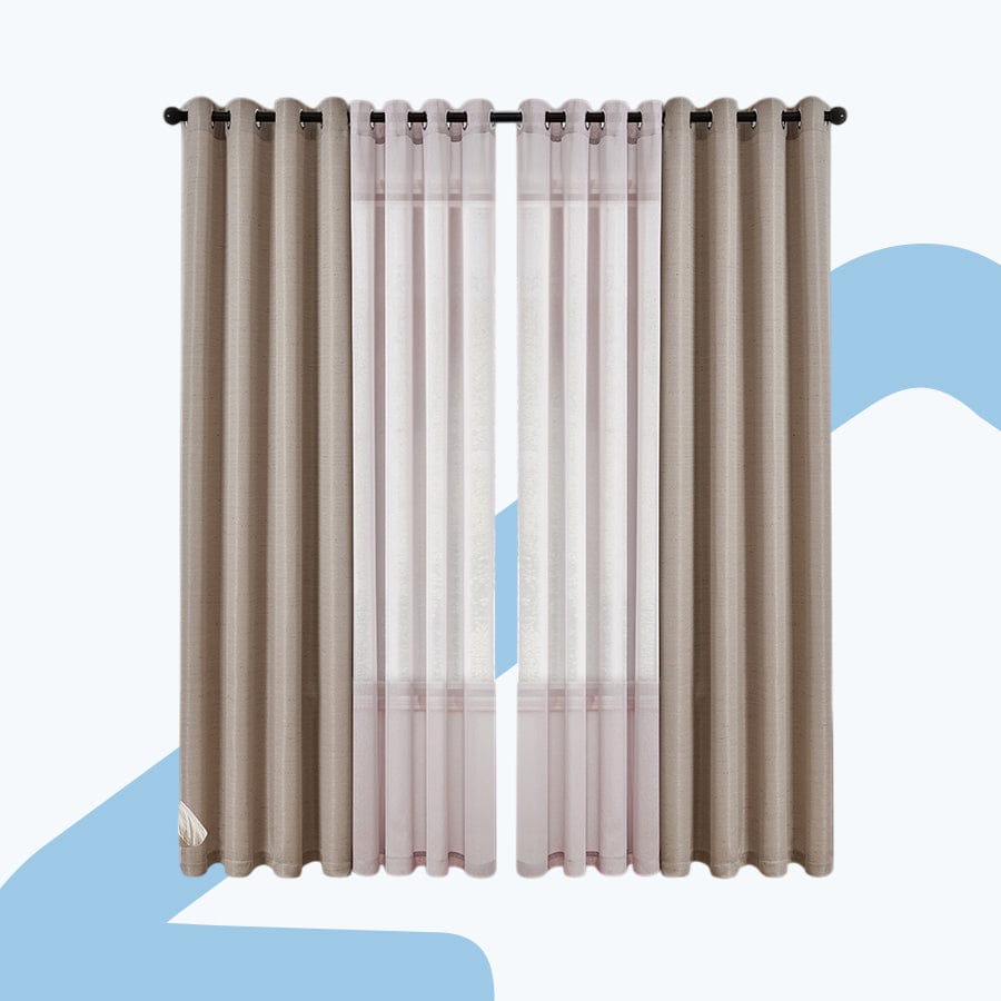 Betine Plain & Printed Set of 4 Curtains