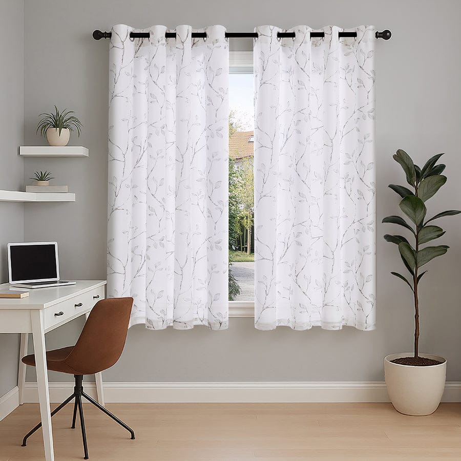 Birga Plain & Print Set Of 3 Curtains