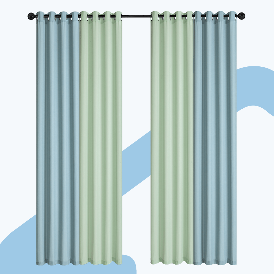 Birgit Plain Set of 4 Curtains