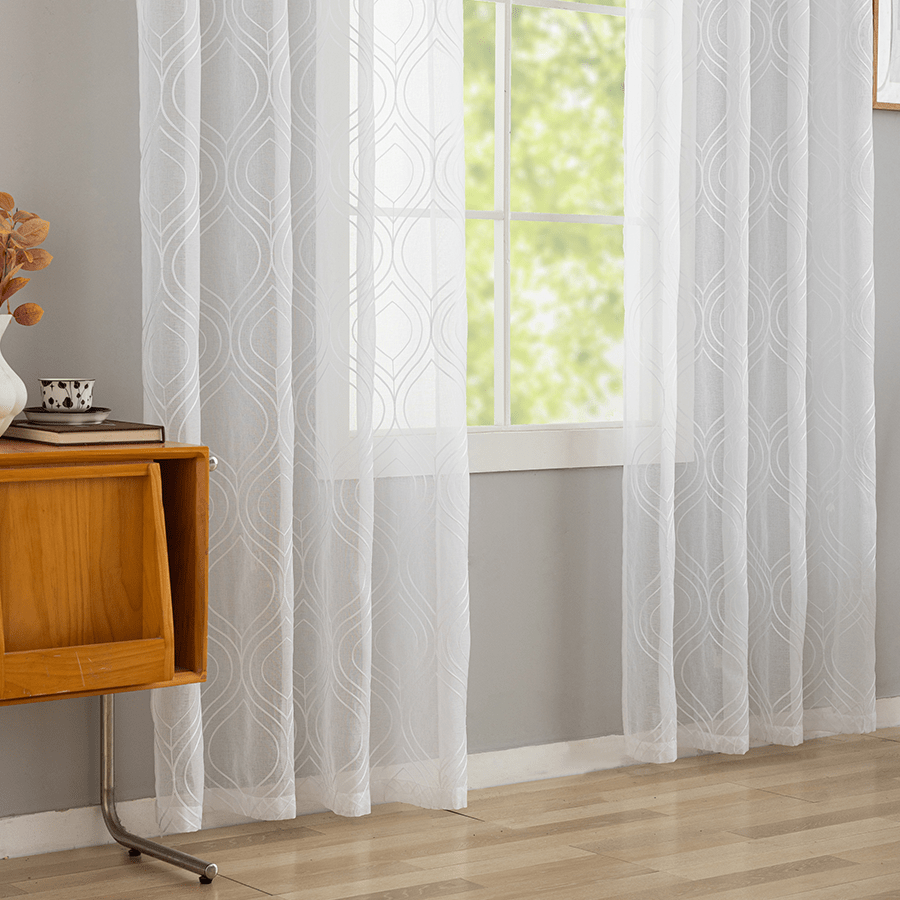 Blix Embroidered Sheer Curtain