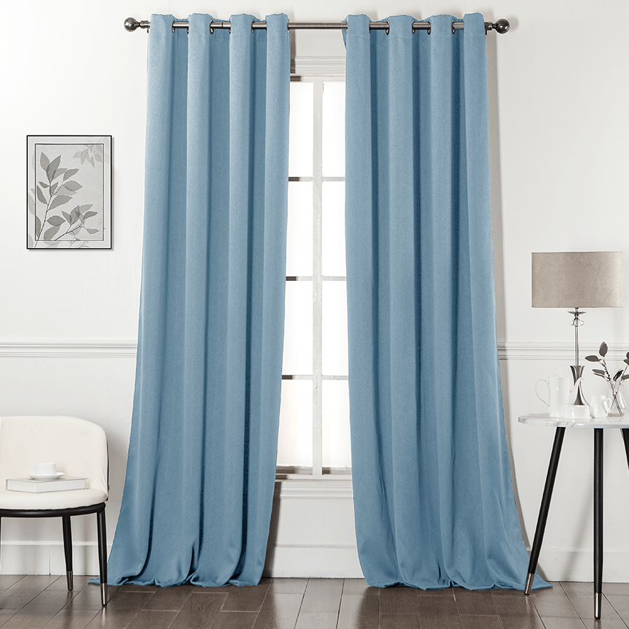 Bogdan Blackout Linen Curtain Bogdan Blackout Linen Curtain Ice Blue Mandaue Foam