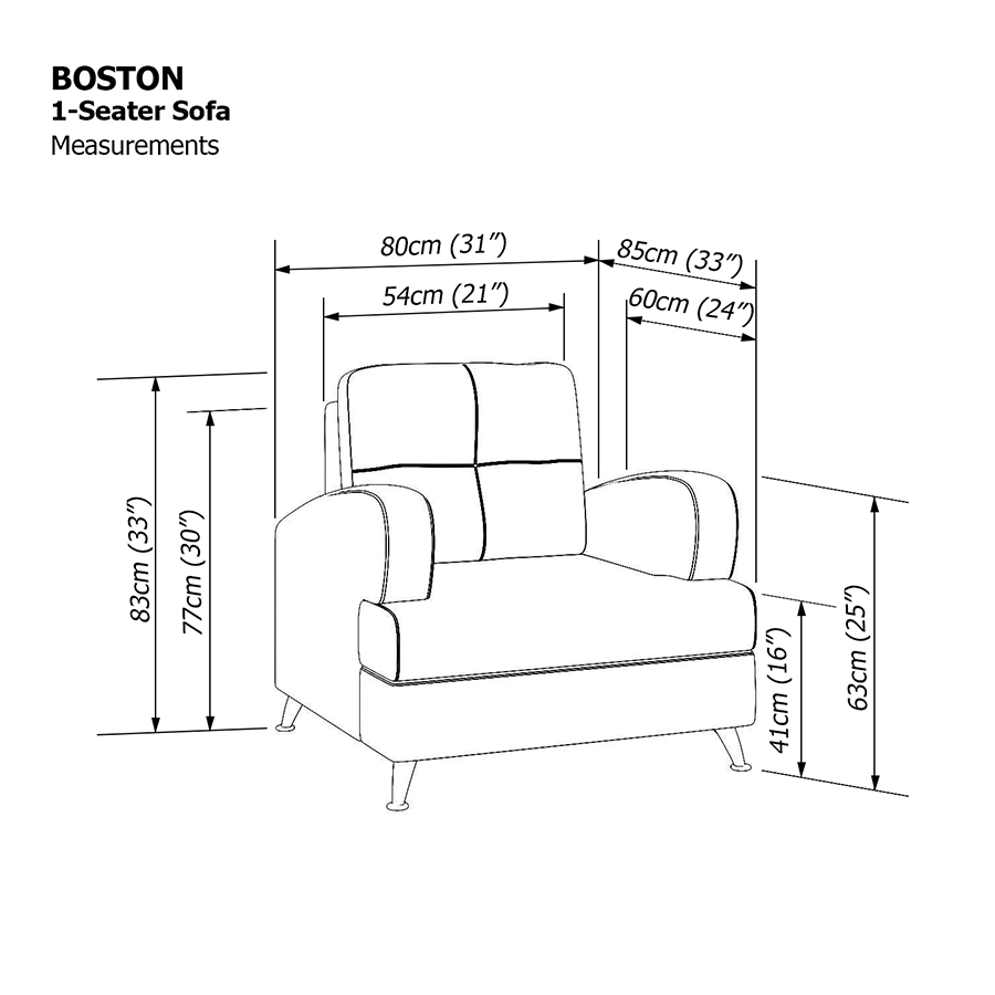 MORE BOSTON OPTIONS Boston 1 Seater Sofa Boston 1 Seater Sofa Mandaue Foam