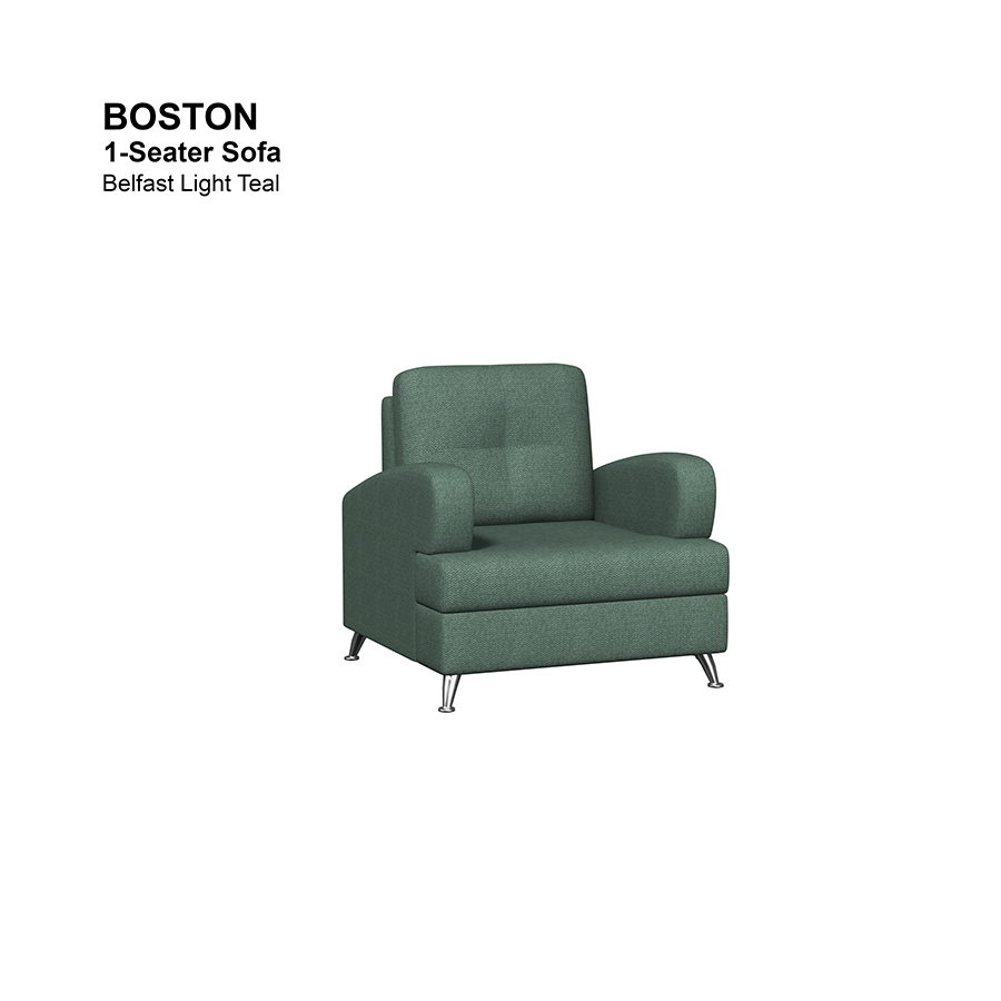 MORE BOSTON OPTIONS Boston 1 Seater Sofa Boston 1 Seater Sofa Fabric Belfast Light Teal Mandaue Foam