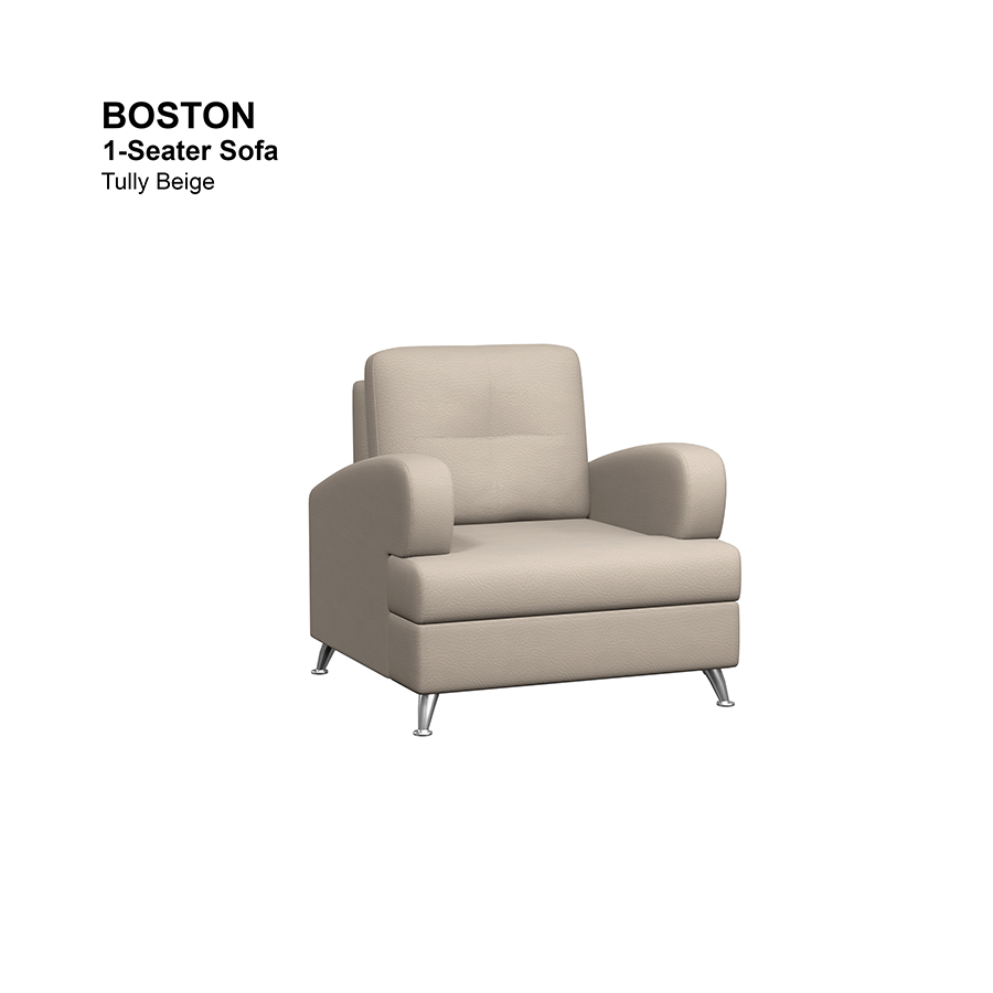 MORE BOSTON OPTIONS Boston 1 Seater Sofa Boston 1 Seater Sofa Leatherette Tully Beige Mandaue Foam