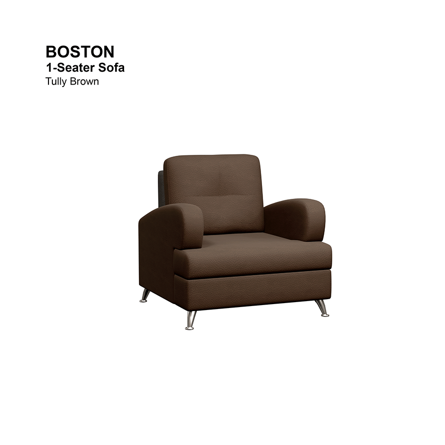 MORE BOSTON OPTIONS Boston 1 Seater Sofa Boston 1 Seater Sofa Leatherette Tully Brown Mandaue Foam