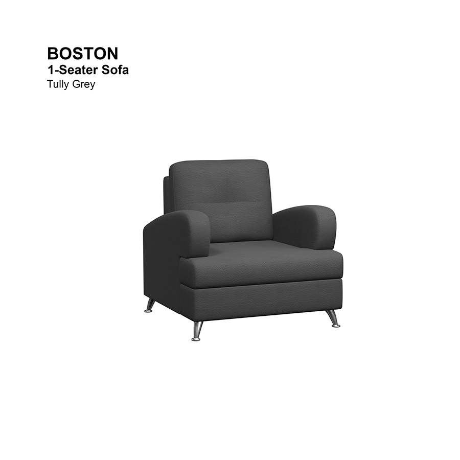 MORE BOSTON OPTIONS Boston 1 Seater Sofa Boston 1 Seater Sofa Leatherette Tully Gray Mandaue Foam