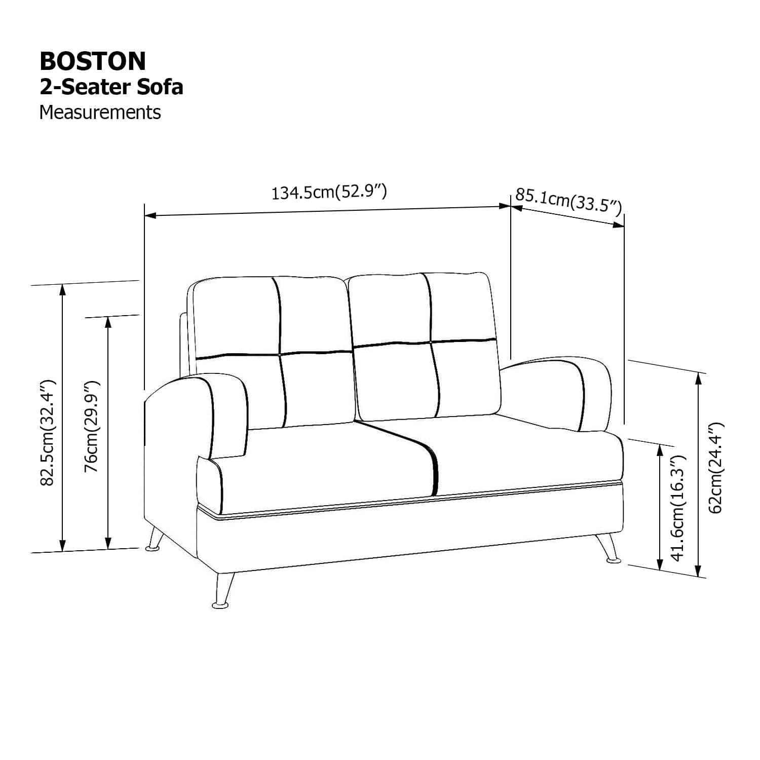 Boston 2 Seater Sofa
